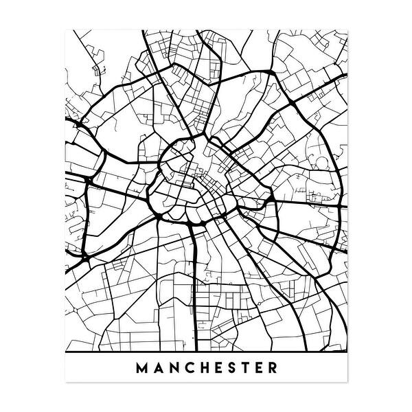 Manchester United Kingdom Maps Coordinates Urban Art Print/Poster Bed