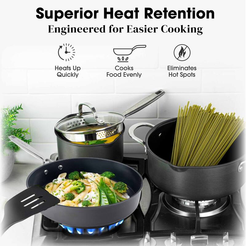 Gotham Steel Pro Ultra Ceramic 2X Nonstick 4 Qt Deep Sauté Pan with Lid Cookware