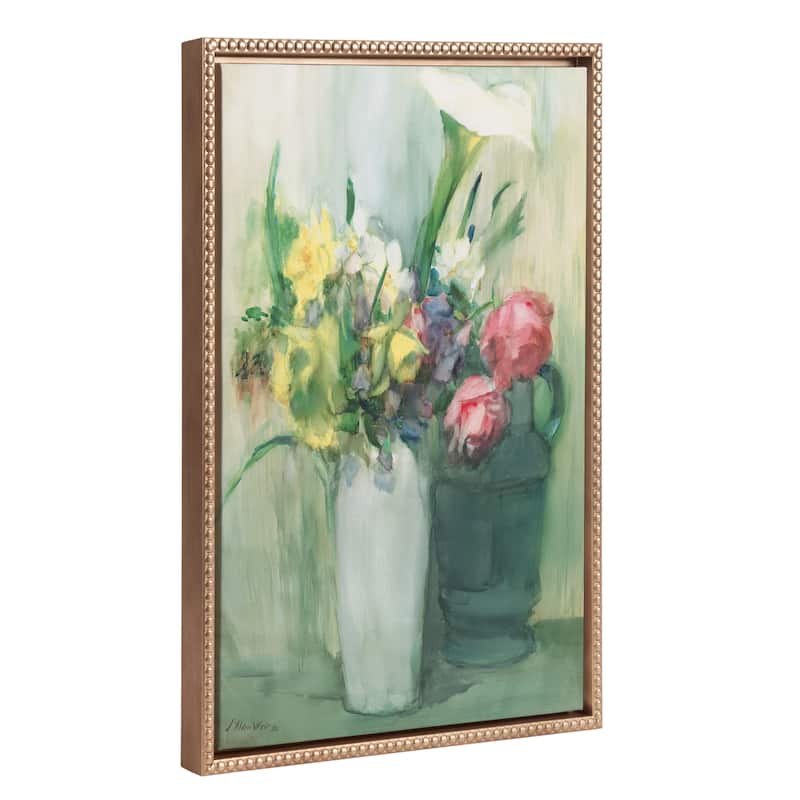 Kate and Laurel Sylvie Beaded Flowers, 1880 Framed Canvas by The Art Institute of Chicago - 18x24