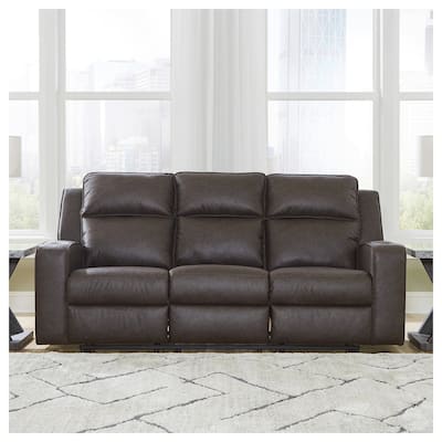 Signature Design by Ashley Lavenhorne Granite Reclining Sofa with Drop Down Table - 87"W x 42"D x 43"H