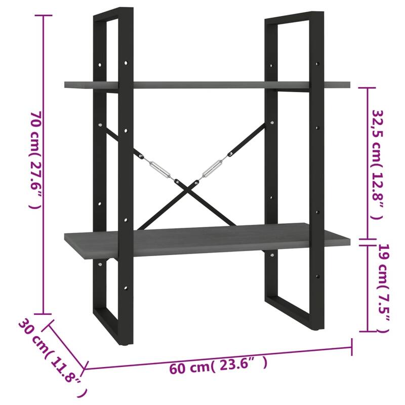 vidaXL Bookshelf Book Cabinet Shelving Unit for Living Room Engineered Wood