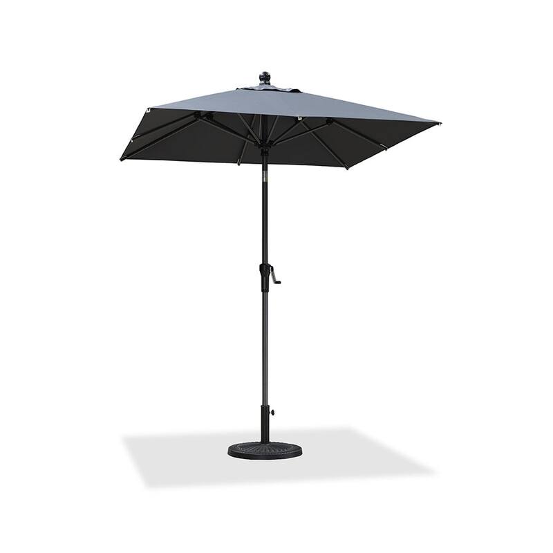PURPLE LEAF Heavy-duty Crank and Tilt Table Umbrella Outdoor Patio Market Umbrella - 6x6ft-Grey