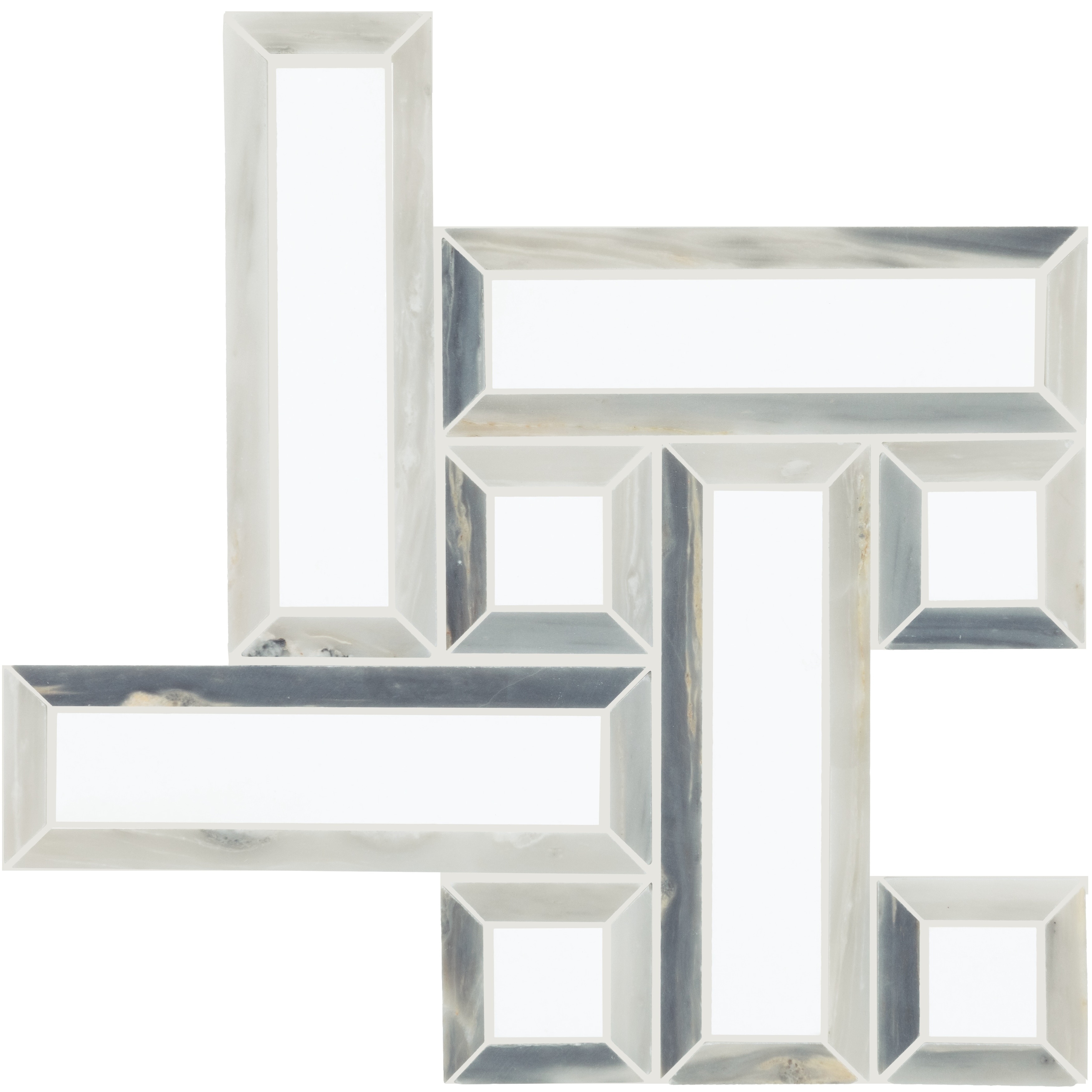 Daltile Gamma 2" Natural Stone Basketweave Wall and Floor Mosaic Tile (Set of 10)