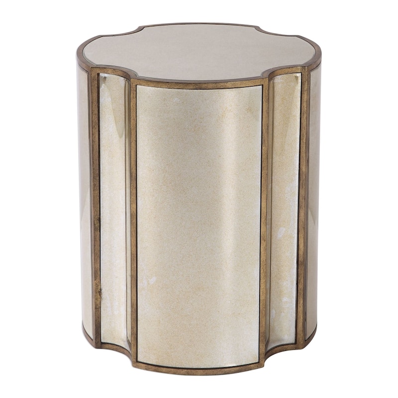 Uttermost Harlow 20" Wide Antique Mirrored Accent Table - Antique Brass