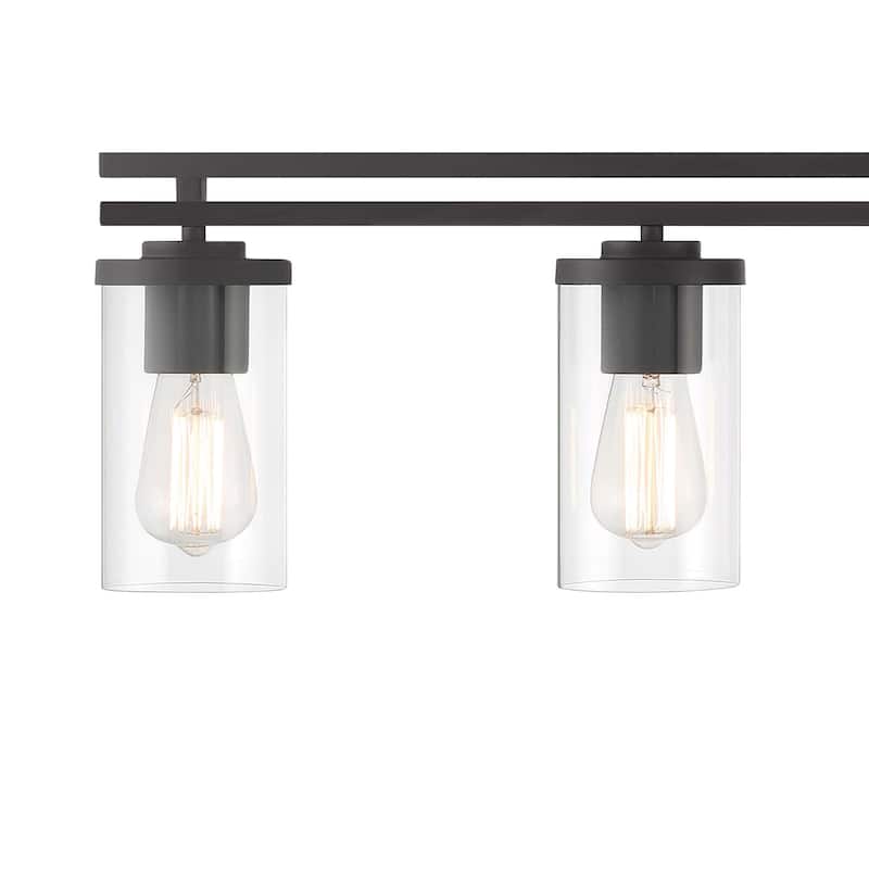 6-light Modern Farmhouse Black Bathroom Vanity Lights with UL Certified - 53''