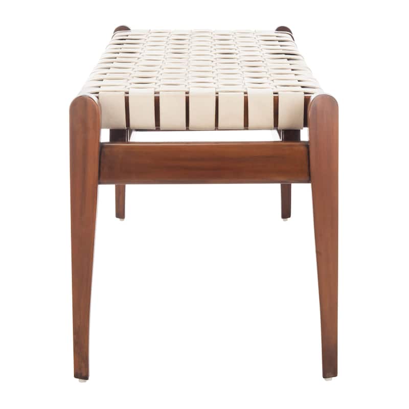 SAFAVIEH Couture Ciresila Leather Bench - 50.8" W x 16.5" D x 18.1" H - 51Wx17Dx18H
