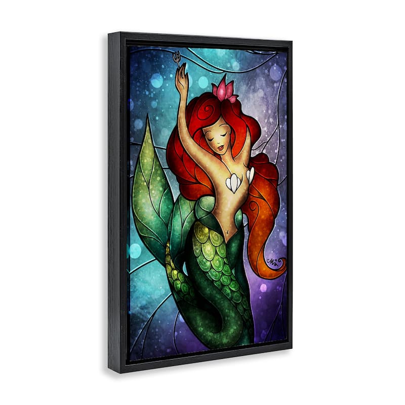 Stupell Undersea Dreaming Mermaid Framed Floater Canvas Wall Art Design By Mandie Manzano