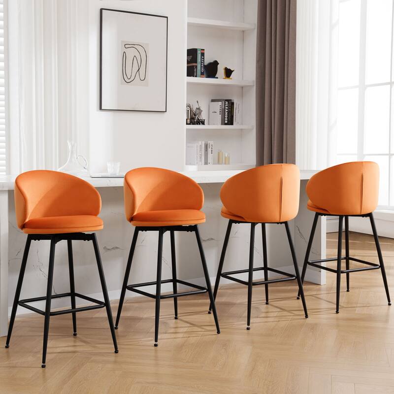 26"/30" Velvet Upholstered Swivel Counter/Bar Stools Set of 2/3