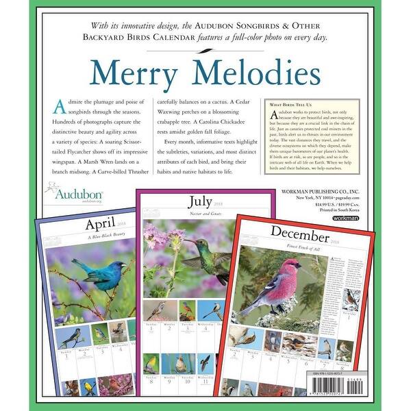 Shop 365 Audubon Songbirds Wall Calendar Birds By Workman