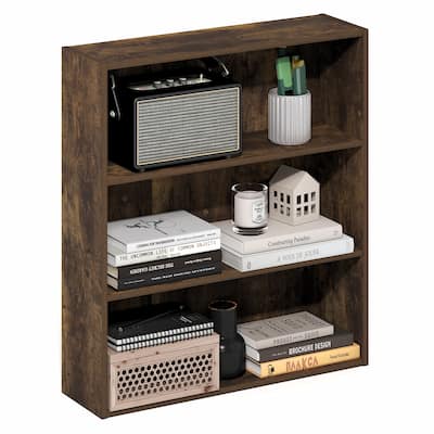 Furinno Basic 3-Tier Open Shelf Bookcase, Bookshelf, Storage Organizer, 7 x 24 x 26