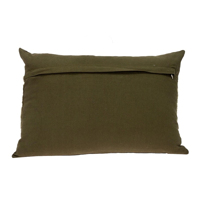Glam Off White with Golden Sequins Lumbar Throw Pillow