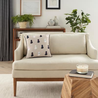 Mina Victory Cat Silhouette Animal Throw Pillow , ( 16" x 16" )
