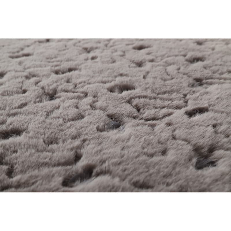 Amore Shag Collection Gray Textured Area Rug, 5' x 8' - 5' X 7'