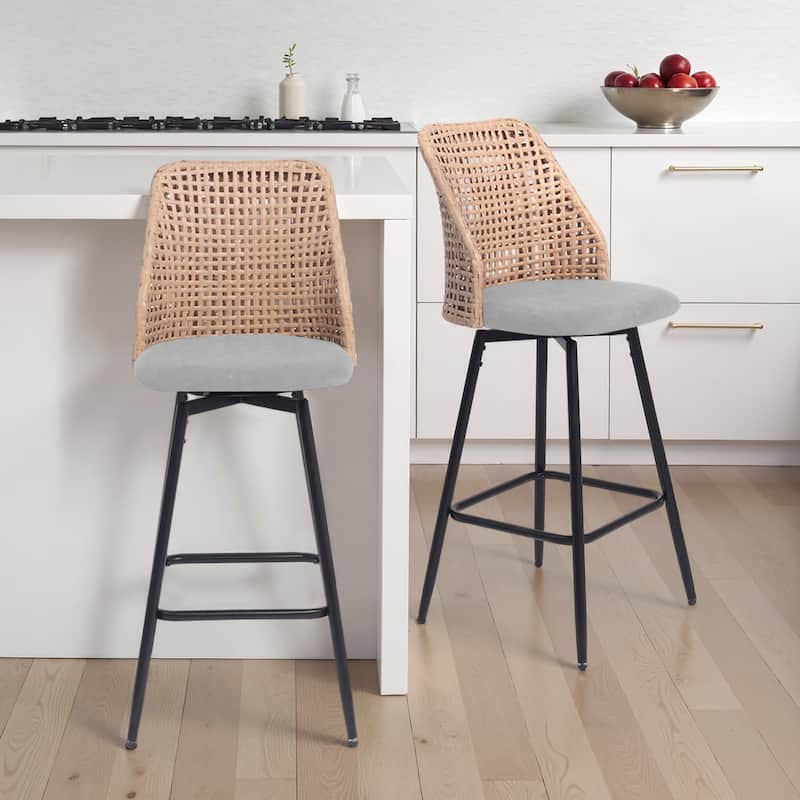 28.7"H Set of 2 Swivel Bar Stools/ Counter Stools with Metal Leg - Set of 2