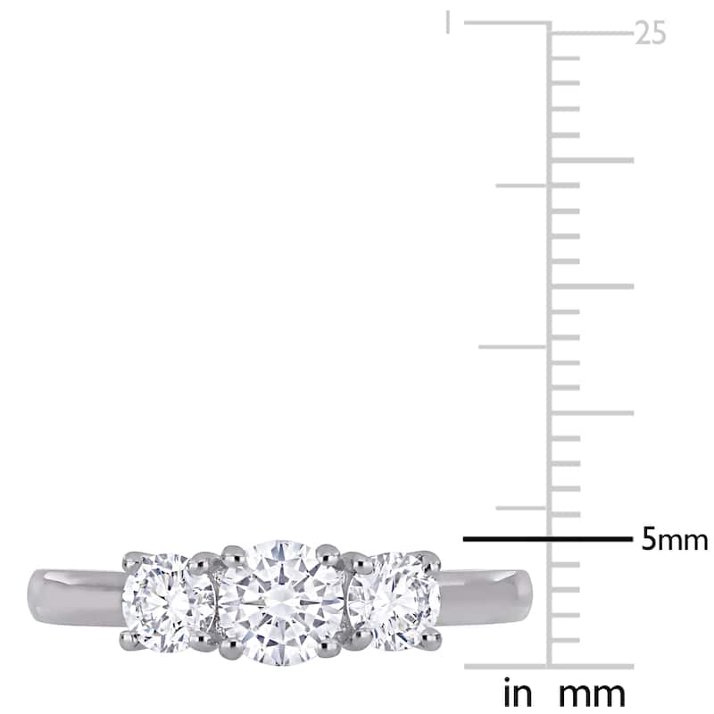 Miadora 1ct TW Lab Grown Diamond 3-Stone Engagement Ring 14k White Gold