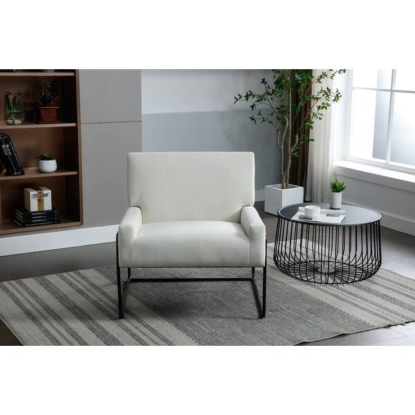 Modern Industrial Slant Accent Chair with Metal Frame, High