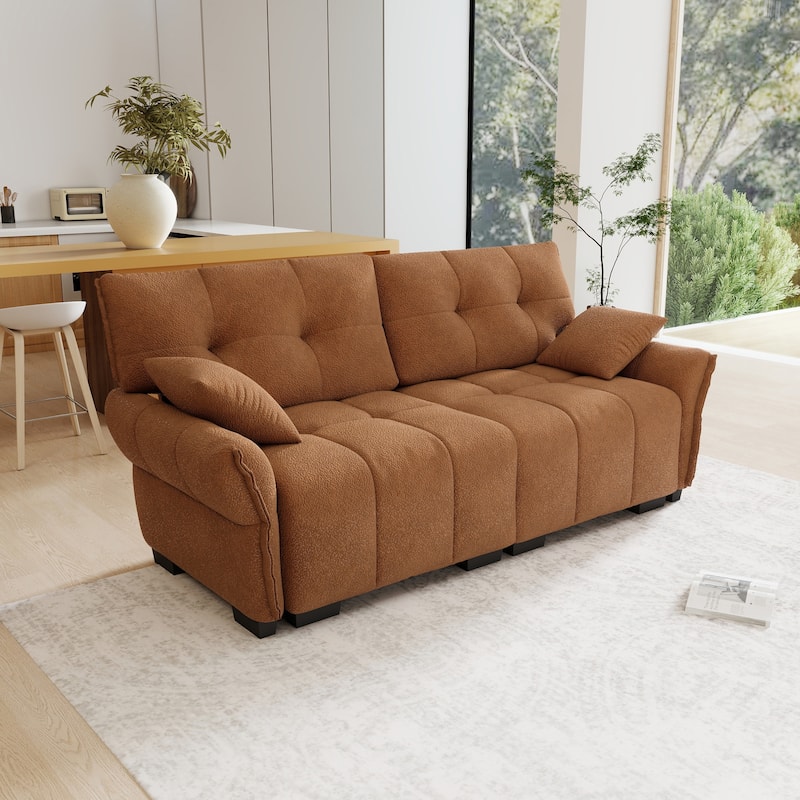 Ergonomic Design 78.7-inch Double Seater Loveseat Sofa Chenille Couch for Living Room, Lounge, Office Space