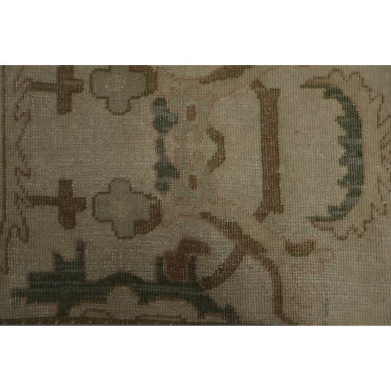 Hand Knotted Oriental 100% Wool Carpet Traditional All-Over Beige & Ivories Ziegler Area Rug - 9' 5'' X 7' 8''