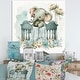 preview thumbnail 1 of 5, Designart 'Baby Elephant In Crib With Flowers I' Animals Canvas Wall Art