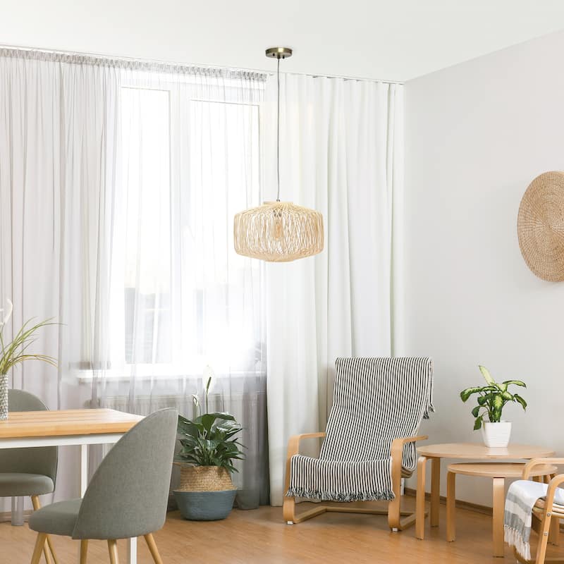 60 in. 1 Light Natural Round Pendant