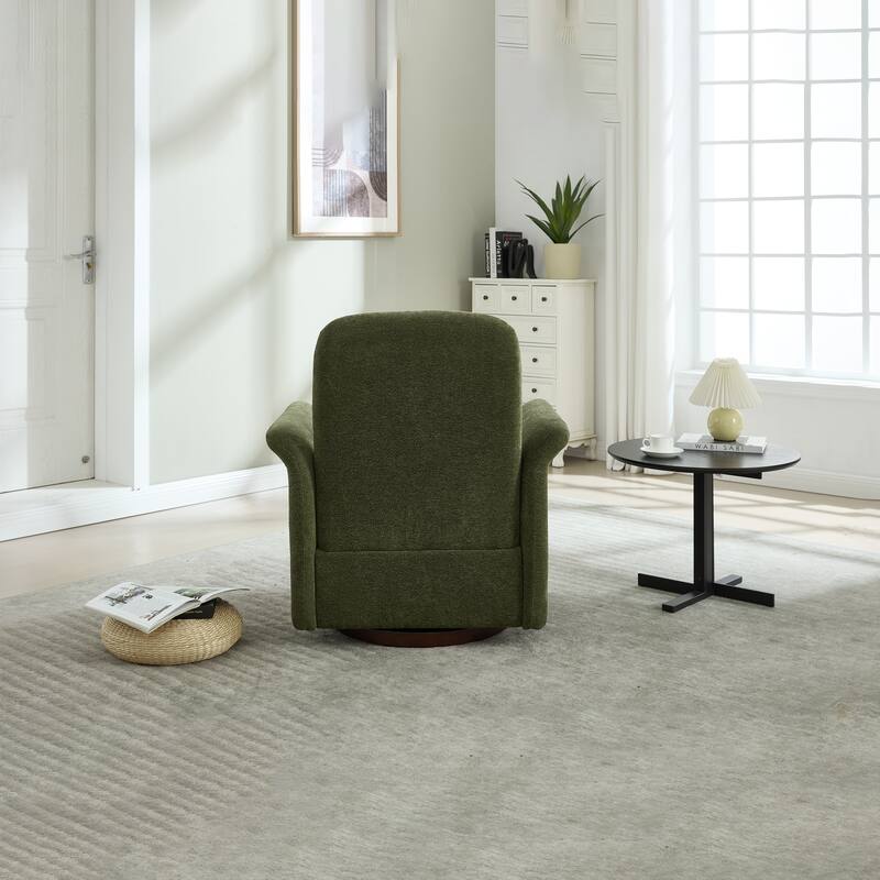 Swivel Accent Chair for Living Room, Modern Upholstered Armchair with Wood Base, Flared Arms for Bedroom Reading Waiting