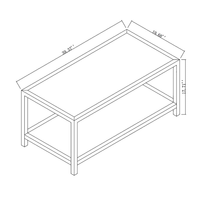 Modern Wood and Metal Coffee Table with Storage - 19.69*39.00*18.00 incehs
