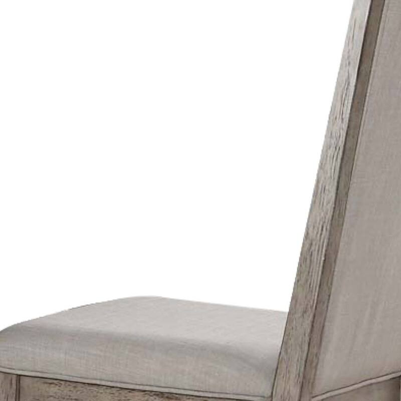 HomeRoots Set of Two Gray Fabric And Solid Wood Dining Side Chairs - 19.80 in. x 41.00 in. x 27.17 in.