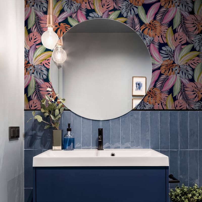 Hot Tropical Leaf Multi Wallpaper - 20.8 in. W x 33ft L - Double Roll