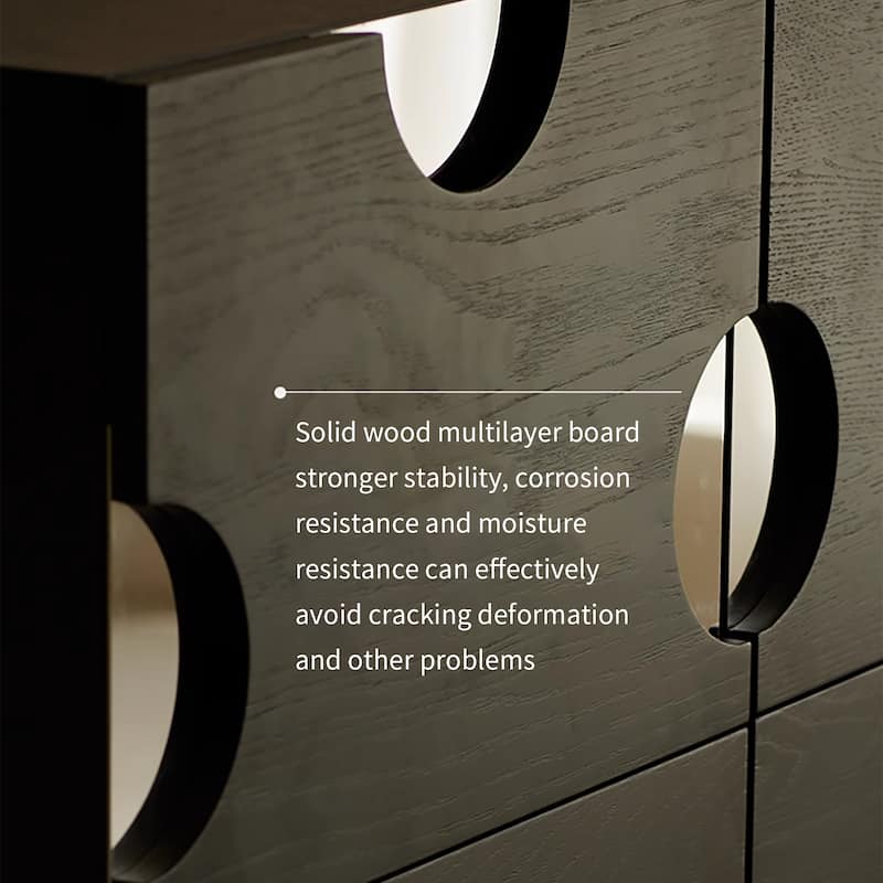 Modern Black freely combinable TV cabinet with storage, Solid Wood, Night Stands & Cabinets, 1-4 Pieces for Optional