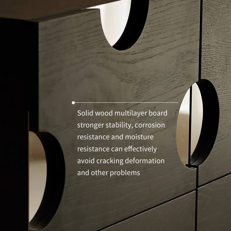 Modern Black freely combinable TV cabinet with storage, Solid Wood, Night Stands & Cabinets, 1-4 Pieces for Optional