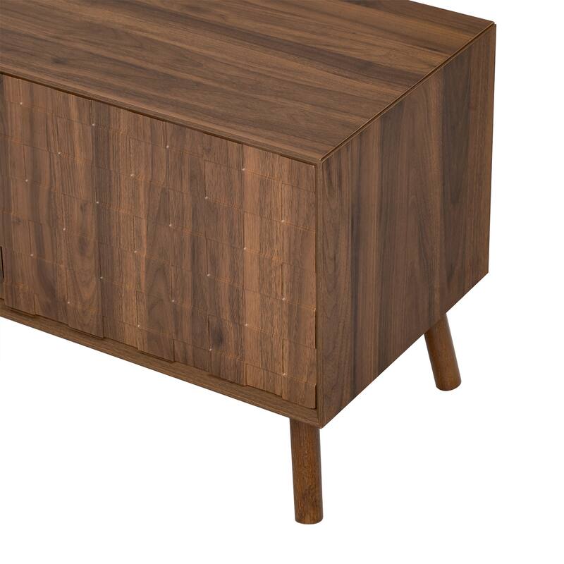 Modern 70" TV Stand for TVs up to 80", Entertainment Center Media Console Table with Solid Wood Legs