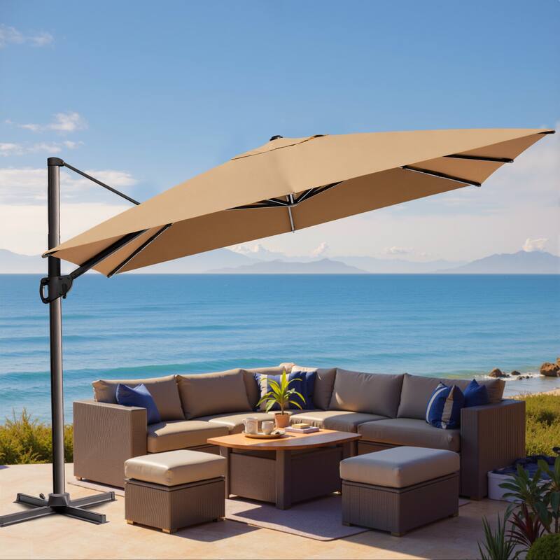 VredHom Outdoor Patio 9 FT x 12 FT Cantilever-Offset Umbrella