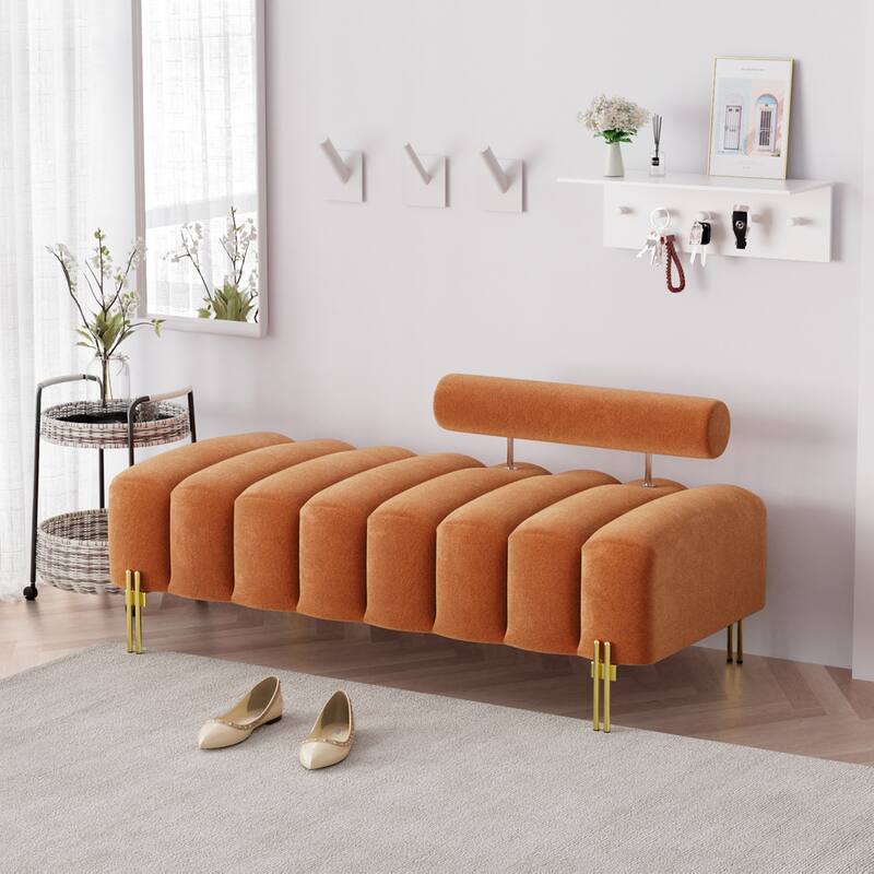 Ouyessir 52.2" Modern Channel Tufted Window Bench with Adjustable Back