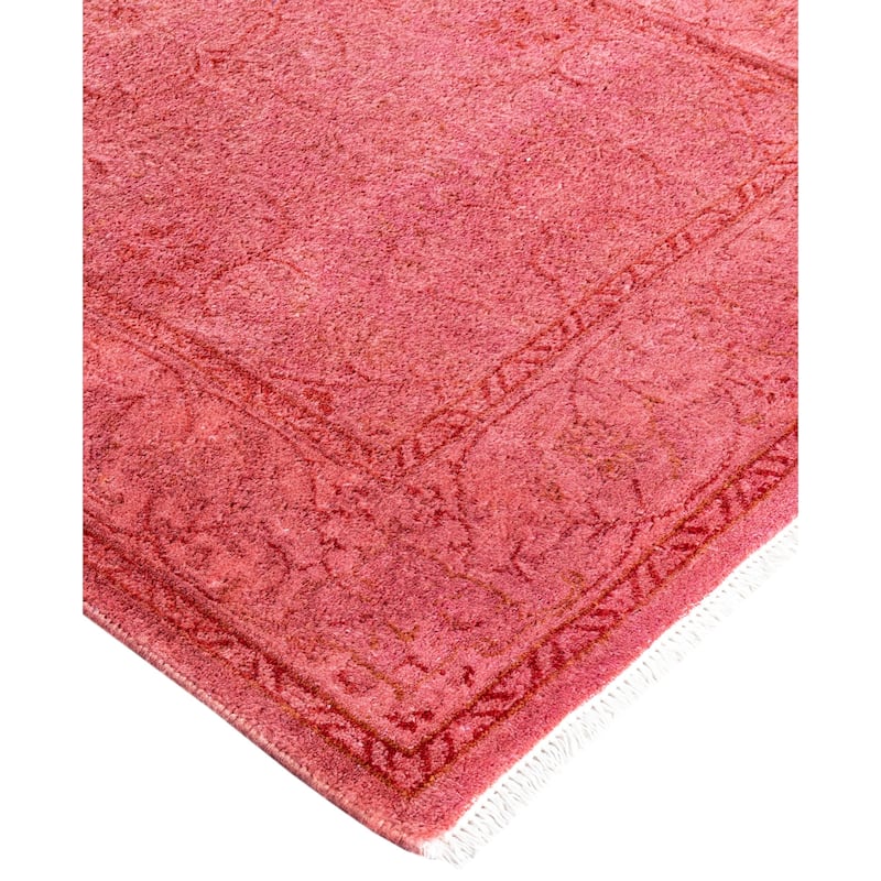 Overdyed One-of-a-Kind Hand-Knotted Area Rug - Pink - 2' 6" x 14' 2"