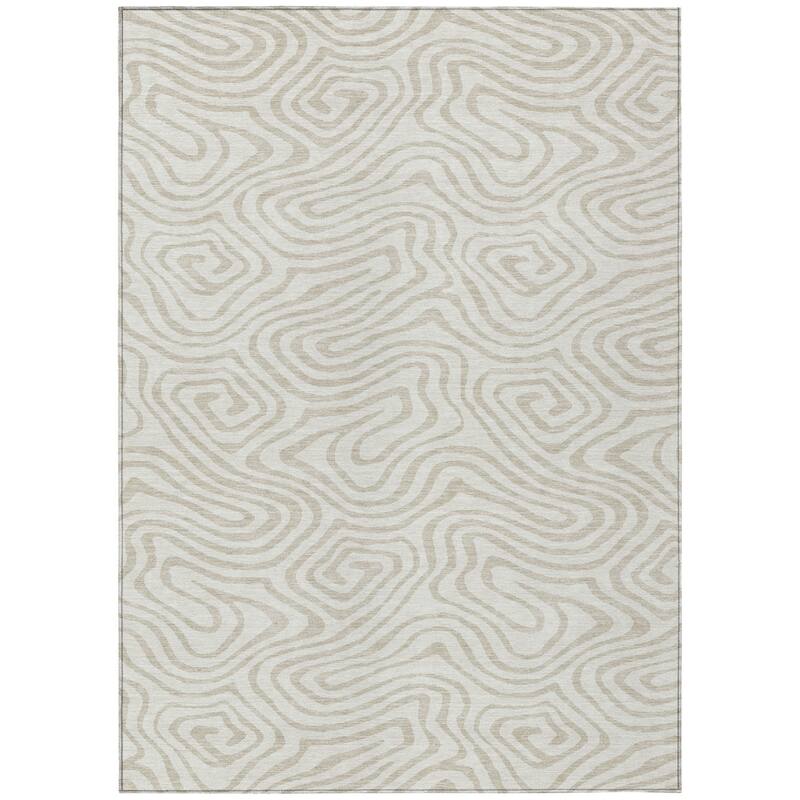 HomeRoots Abstract Transitional Rectangle Outdoor Rug