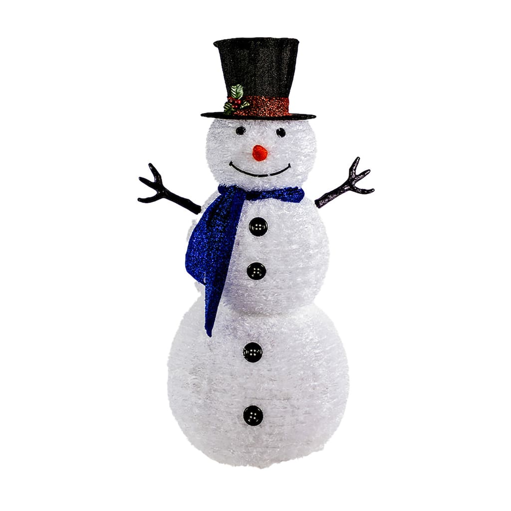 Christmas 4 ft. Lighted LED Collapsible Fabric Snowman