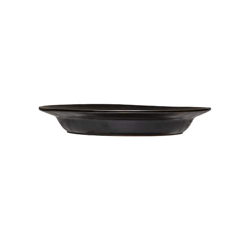 Stoneware Plate w Reactive Glaze, Black
