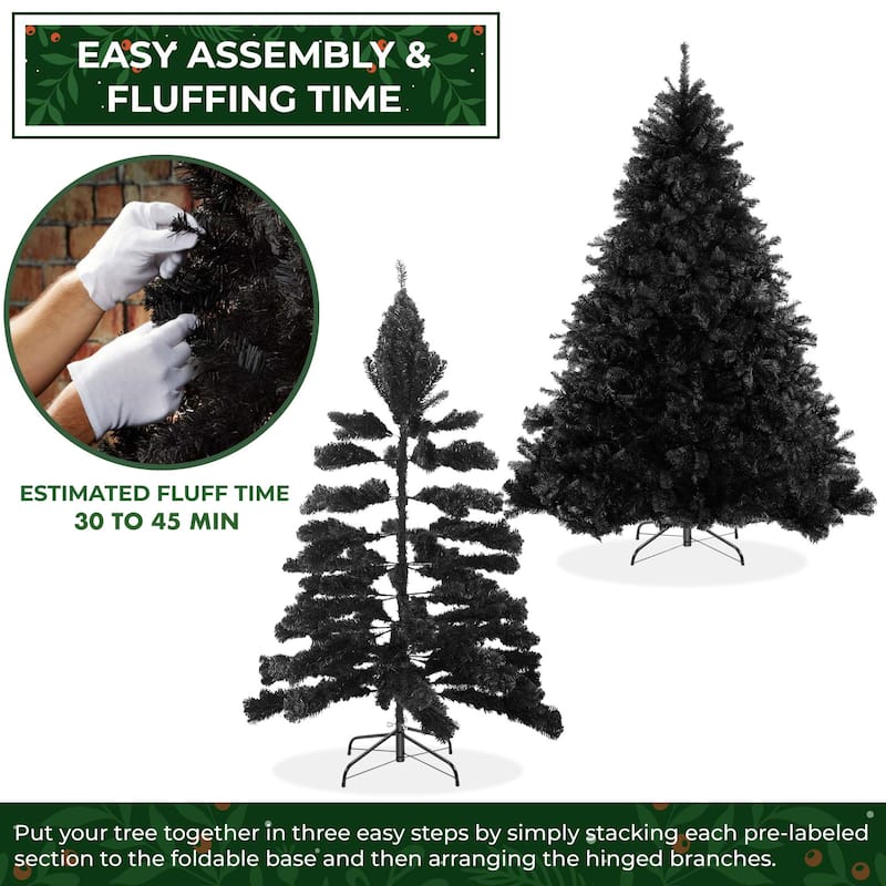 45ft Black Spruce Artificial Holiday Christmas Tree with Metal Stand - 4.5 ft