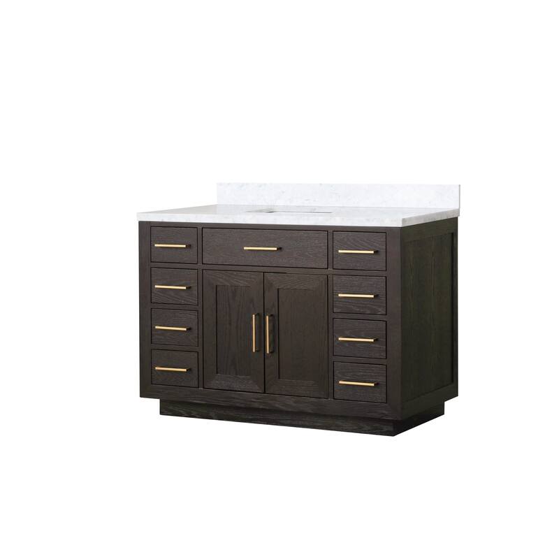 Lexora Abbey Bath Vanity and Carrara Marble Top
