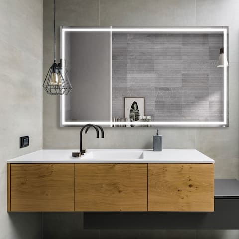 Clihome 60'' X 36'' LED Lighted Bathroom Wall Mirror
