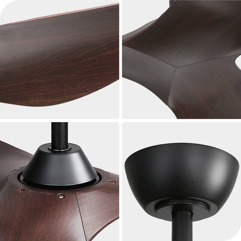 52Inch Ceiling Fan without Light, 6 Wind Speeds with Remote Control for Living Room and Patio