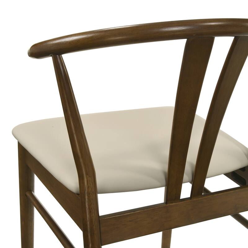 Roundhill Furniture Lavin Modern 5-Piece Dining Set, Walnut Finished Dining Table with 4 Curved Back Chairs