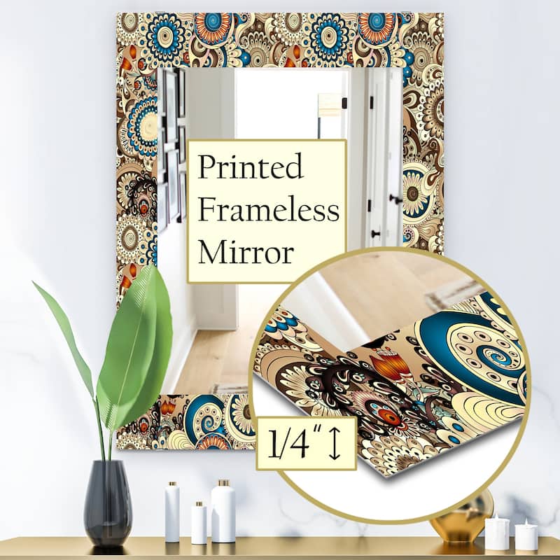 The Curated Nomad 'Paisley 10' Mid-century Modern Vanity Printed Mirror
