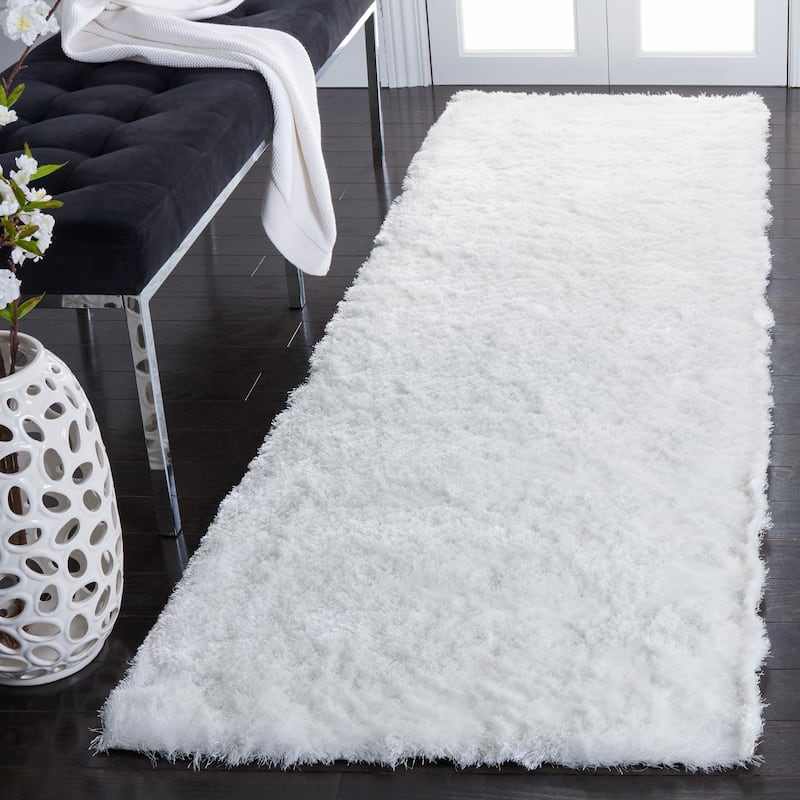 SAFAVIEH Handmade Shag Brooklyn Shag 2-inch Thick Rug - 2'3" x 8' Runner - Ivory
