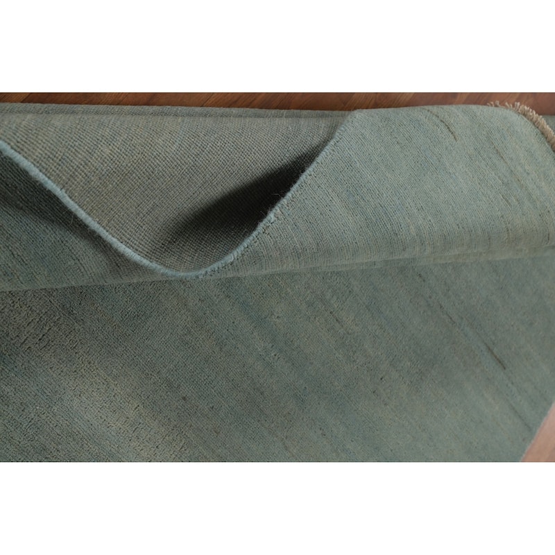Blue & Green Modern Gabbeh Oriental Rug Hand-Knotted Wool Carpet - 5'0"x 6'5"