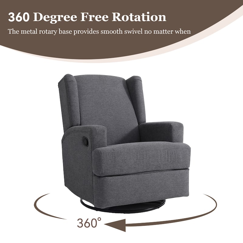 31'' W Manual Glider Swivel Glider Rocker Recliner Nursery Set of 2