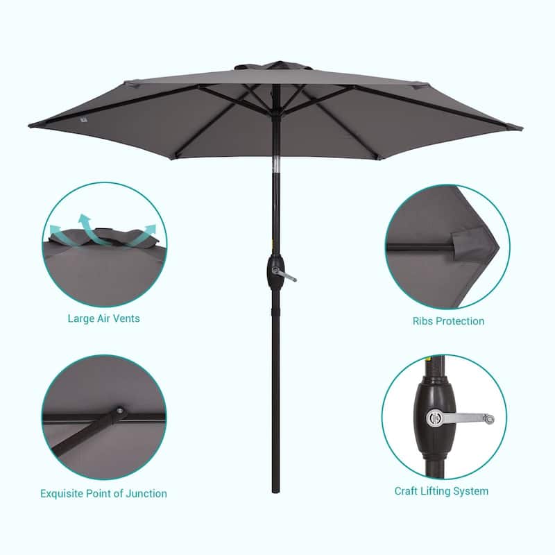 Bonosuki 7.5-foot Waterproof Sunshade Canopy Patio Umbrella
