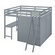 preview thumbnail 18 of 26, Full Size Loft Bed with Wardrobe and Desk, Maximized Space, White