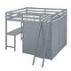 preview thumbnail 4 of 12, Multi-Functional Full Size Loft Bed with Wardrobe and Desk, Sturdy Construction & Safety Guaranteed, Maximized Space, Grey