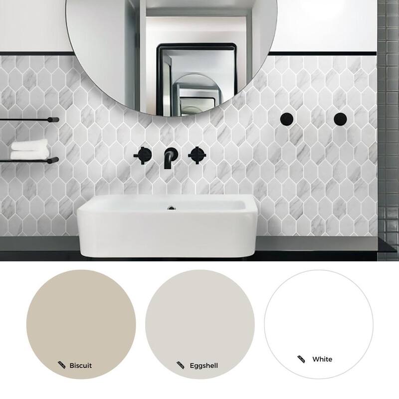 The Tile Life Recycled Serenity 1.75x2.88 White Matte Glass Hexagon Mosaic Wall & Backsplash Tile